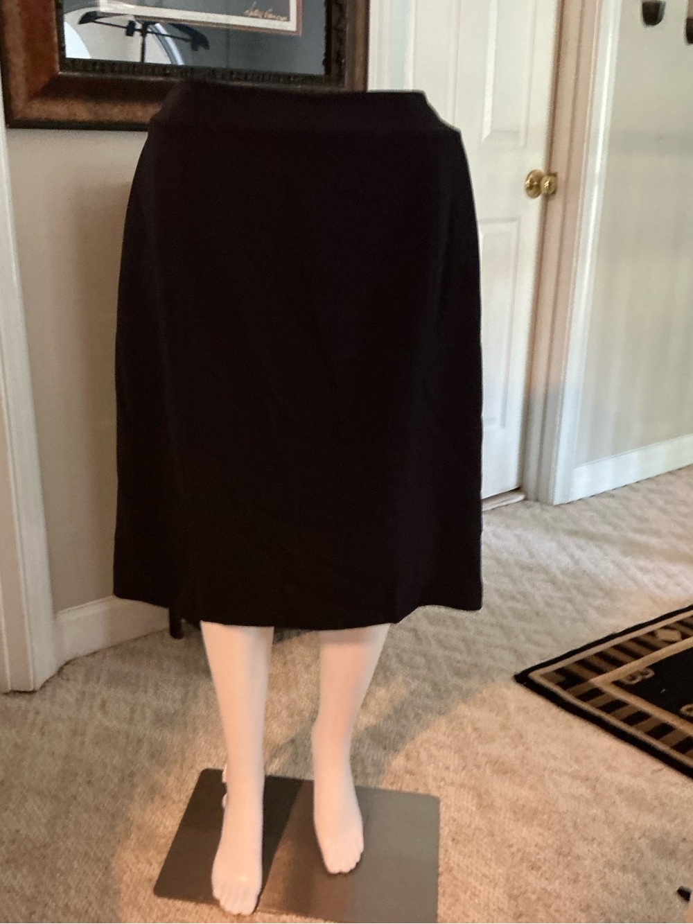 Ann Taylor Black Midi A-Line Skirt